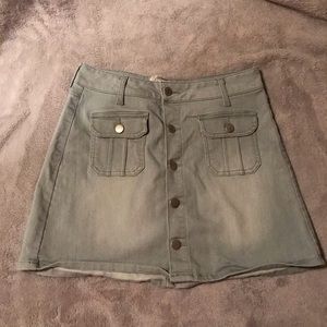 Altar’d State Light Wash Stretchy Denim Mini Skirt